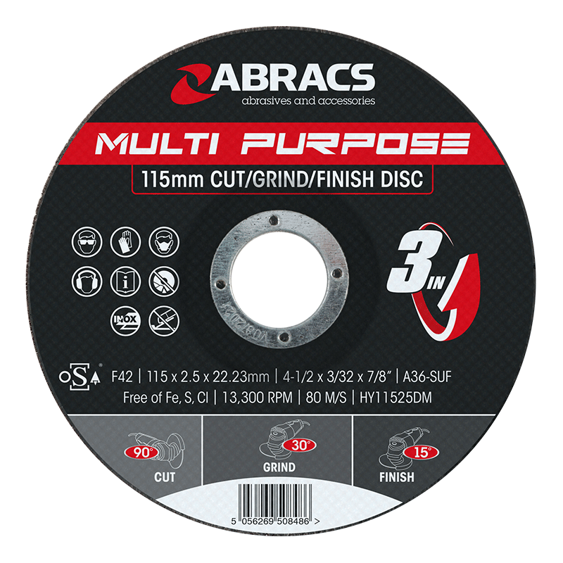 Multi Purpose 3-in-1 Cut, Grind & Finish Disc 