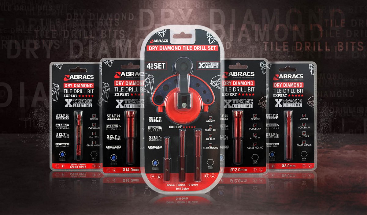 ABRACS EXPERT DRY DIAMOND TILE DRILL BITS. A DIAMOND IS A TILES BEST FRIEND.