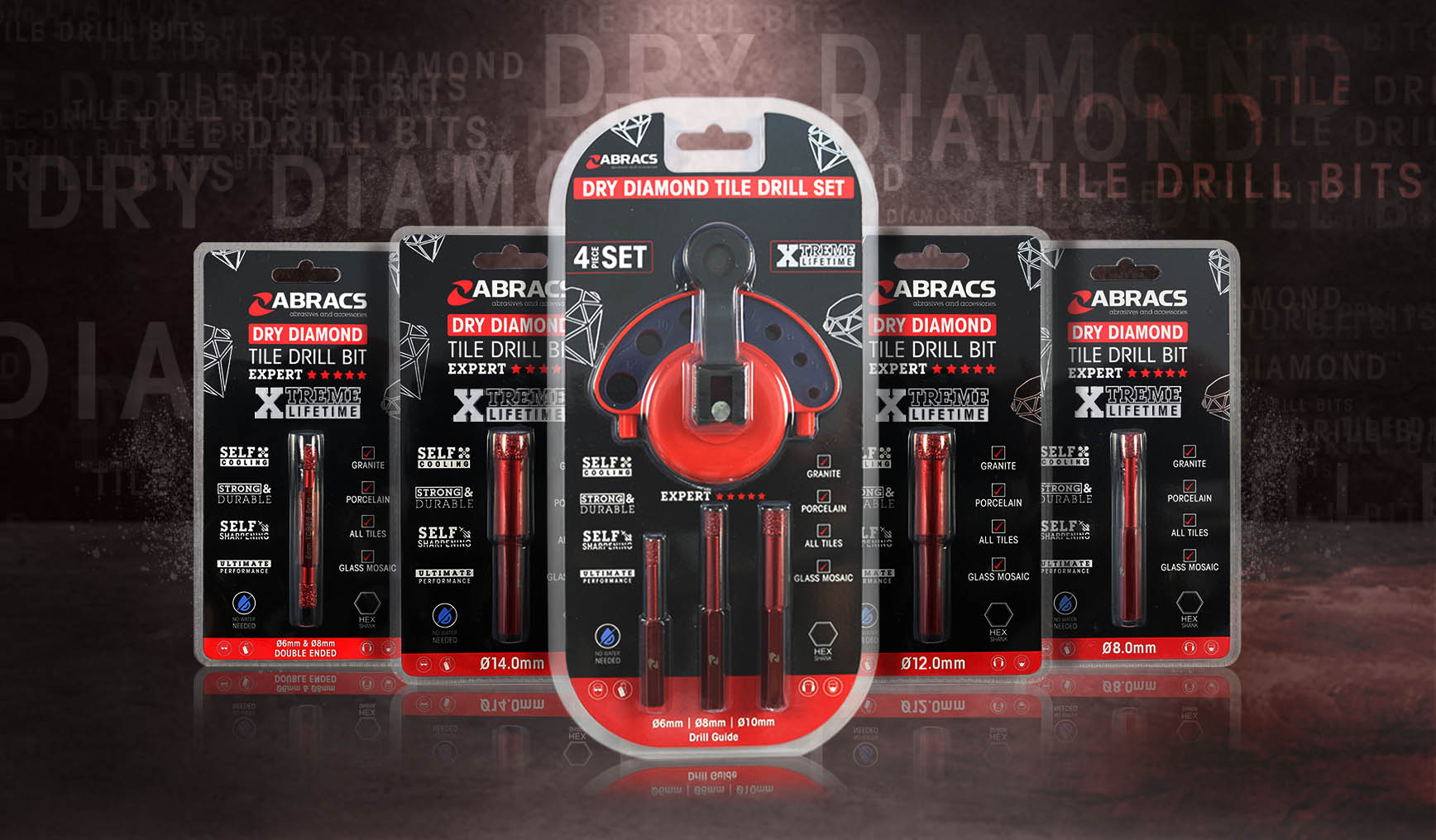 ABRACS EXPERT DRY DIAMOND TILE DRILL BITS. A DIAMOND IS A TILES BEST FRIEND.