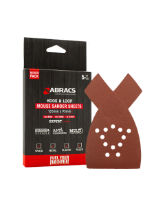 5pc Mouse Sander Sheets Mixed Pack 135mm x 95mm (2x 80g 2x 180g 1x 240g)
