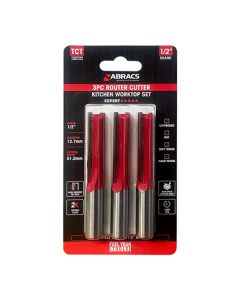 3pc Kitchen Worktop Router Cutter Set 1/2"