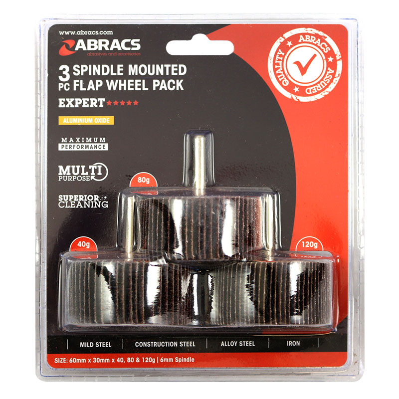3pc Spindle Mounted Flap Wheel Mixed Pack Expert