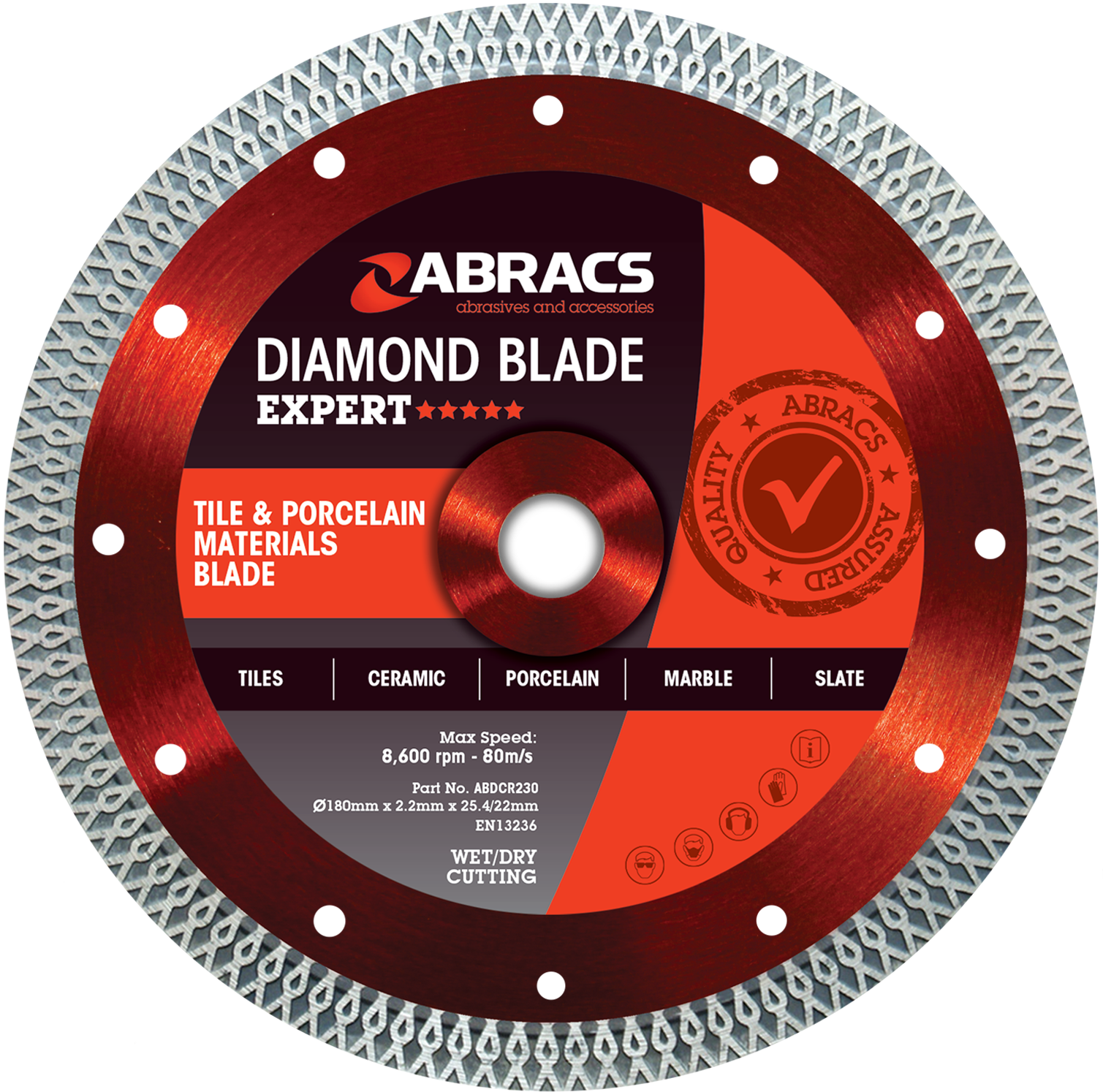 Tile Cutting Disc Diamond Blade 125mm 180mm 250mm x 10mm x 1.2 or 1.6 200mm 