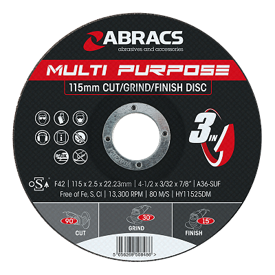 Multi Purpose 3-in-1 Cut, Grind & Finish Disc