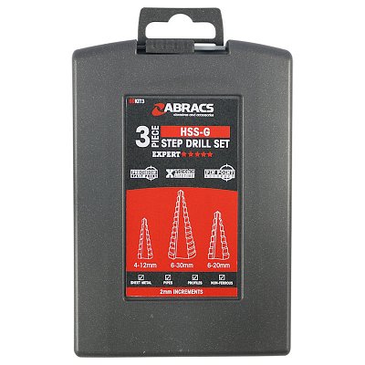 3pc Step Drill Kit